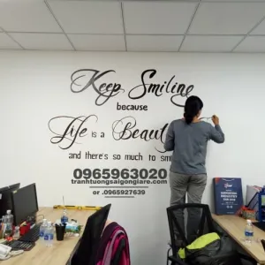 Vẽ Chữ Trang Trí Tường Văn Phòng Làm Việc TPHCM