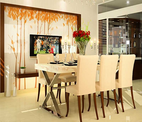 vẽ tranh tường phòng ăn đẹp
