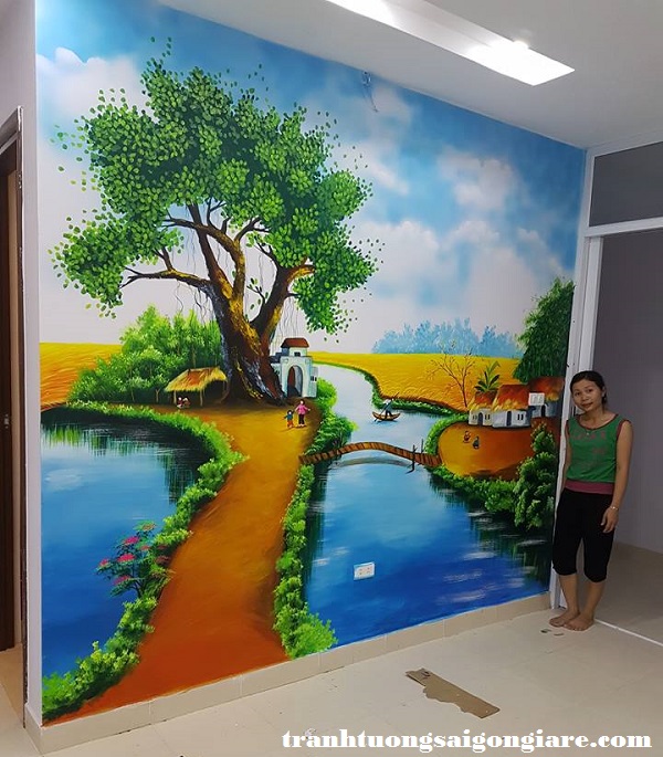 giá vẽ tranh tường khách sạn 