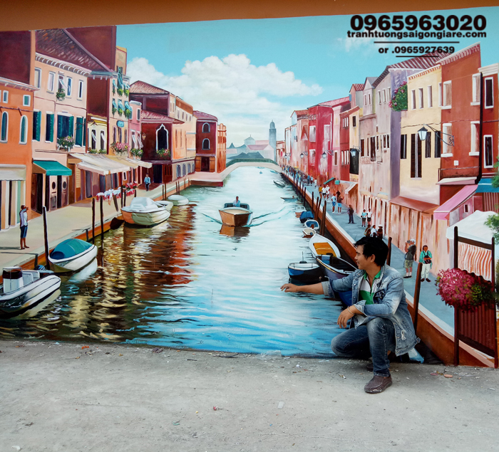 ve tranh phong canh sinh dong