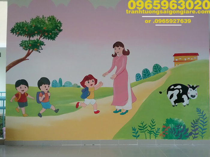 tranh tuong mam non
