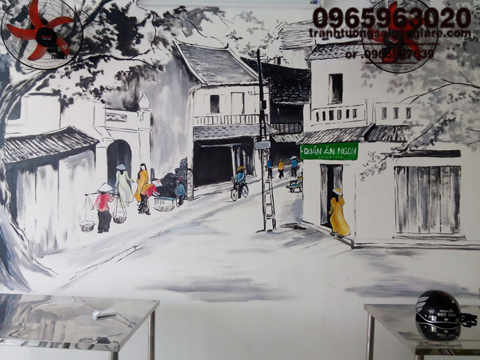 tranh tuong nha hang