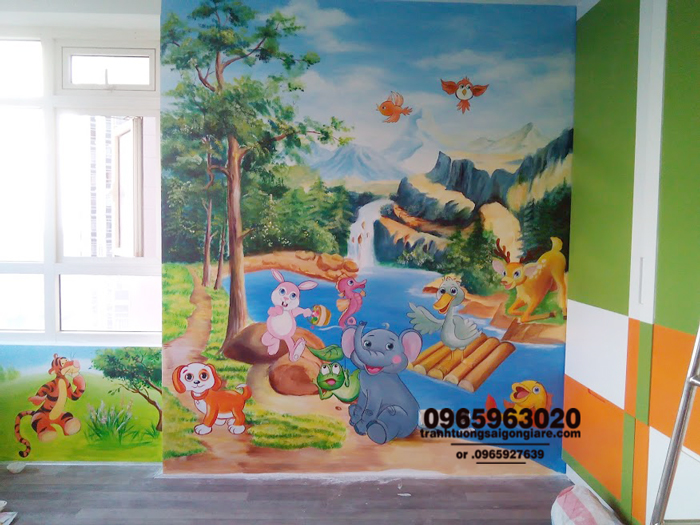 tranh tuong phong be