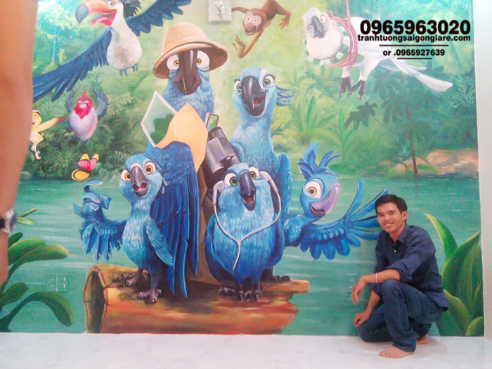 tranh tuong phong be