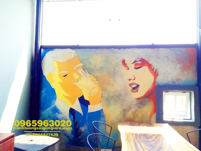 vẽ tranh tường phòng bếp